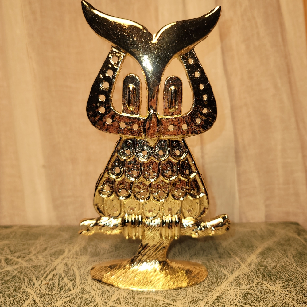 Gold Owl Figurine